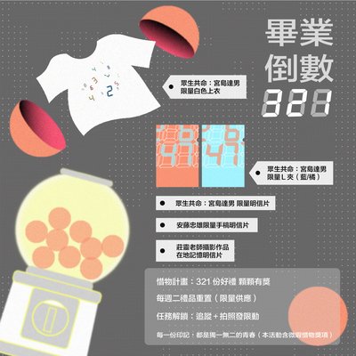 【 畢業倒數 321...🎓】扭蛋抽獎活動開啟！Image